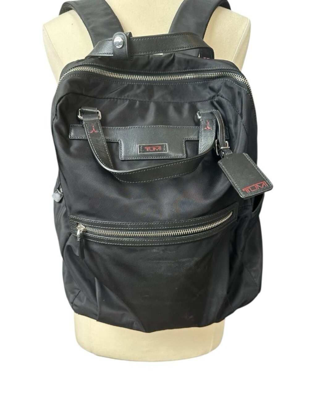 Tumi Black Nylon Backpack Travel Laptop Bag Sleek Business